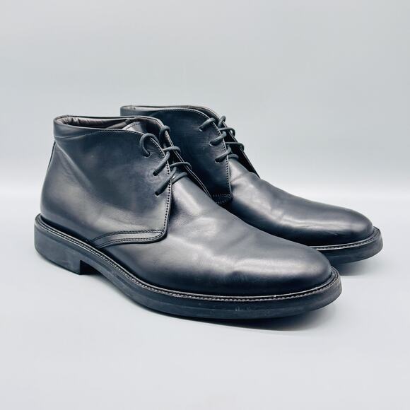 To Boot New York Boots Mens 9 Black Leather Chukka Dress Lace Up Classic Shoes - Picture 2 of 11